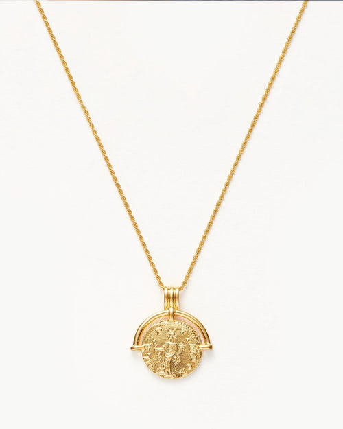 LUCY WILLIAMS MEDIUM ENGRAVABLE ROMAN ARC COIN NECKLACE / GOLD