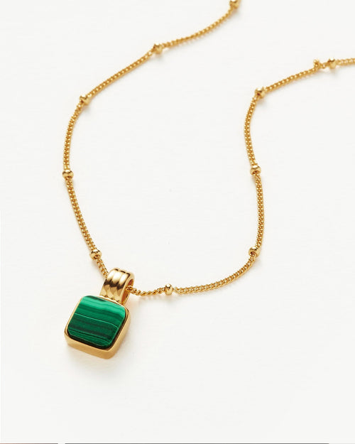 LUCY WILLIAMS SQUARE MALACHITE NECKLACE / GOLD