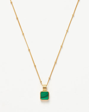 LUCY WILLIAMS SQUARE MALACHITE NECKLACE / GOLD