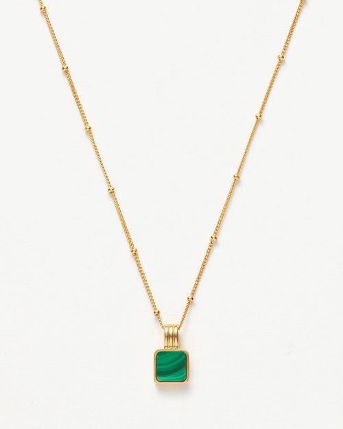 LUCY WILLIAMS SQUARE MALACHITE NECKLACE / GOLD