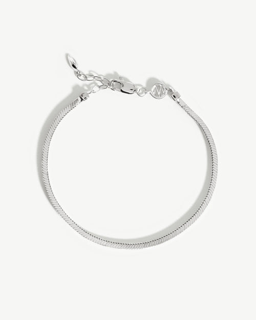 LUCY WILLIAMS SQUARE SNAKE CHAIN BRACELET / SILVER