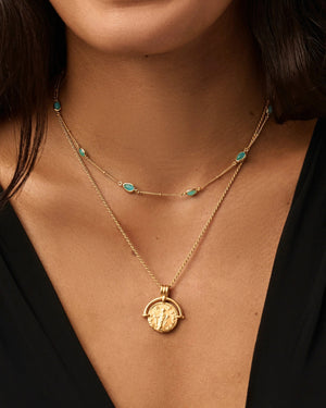 MAGMA GEMSTONE CHARM CHOKER / GOLD