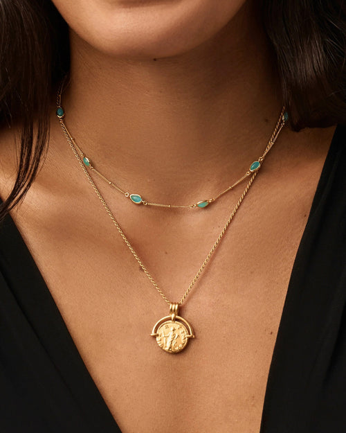 MAGMA GEMSTONE CHARM CHOKER / GOLD