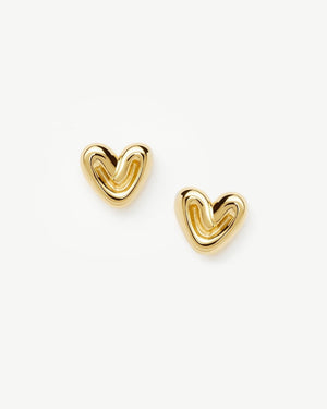 PUFFY HEART MINI STUD EARRINGS / GOLD