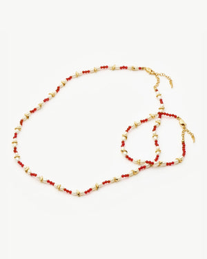 SAVI SEED PEARL BEADED NECKLACE / GOLD