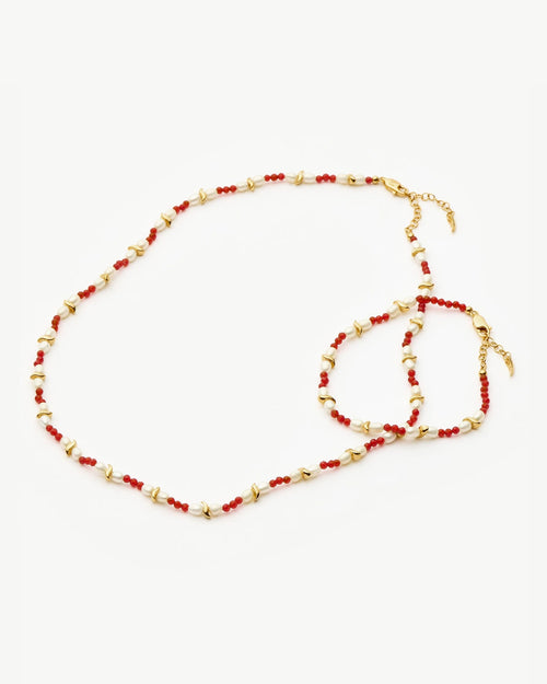 SAVI SEED PEARL BEADED NECKLACE / GOLD