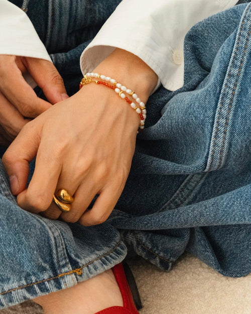 SAVI SEED PEARL BRACELET / GOLD