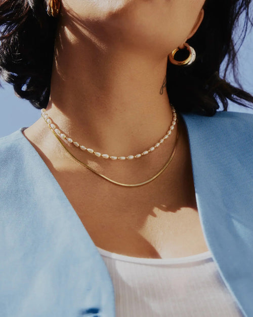 SEED PEARL BEADED CHOKER / GOLD