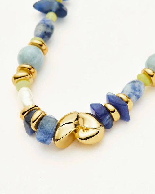 SHELL STATEMENT MULTI BEADED BRACELET / GOLD