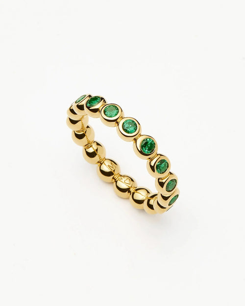 Shop MISSOMA TENNIS ETERNITY STACKING RING GOLD GREEN from