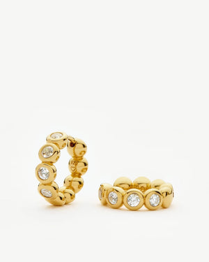 TENNIS SMALL HOOP EARRINGS / GOLD