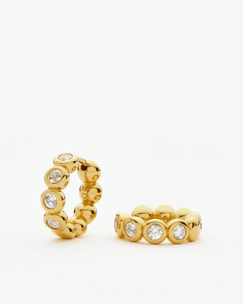 TENNIS SMALL HOOP EARRINGS / GOLD