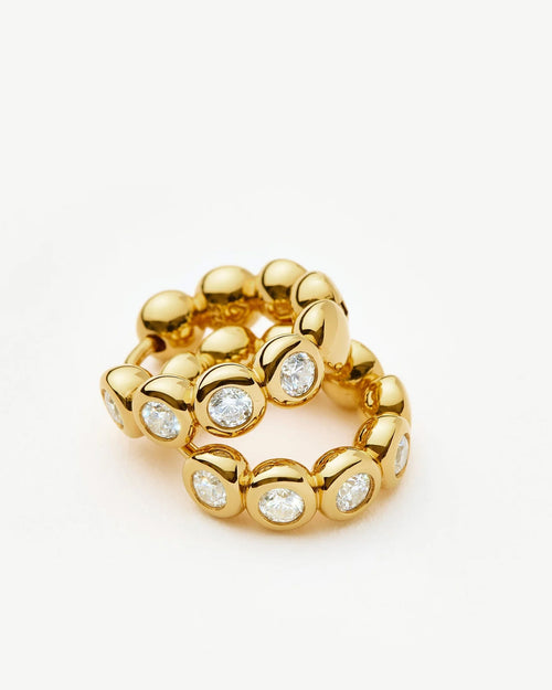 TENNIS SMALL HOOP EARRINGS / GOLD