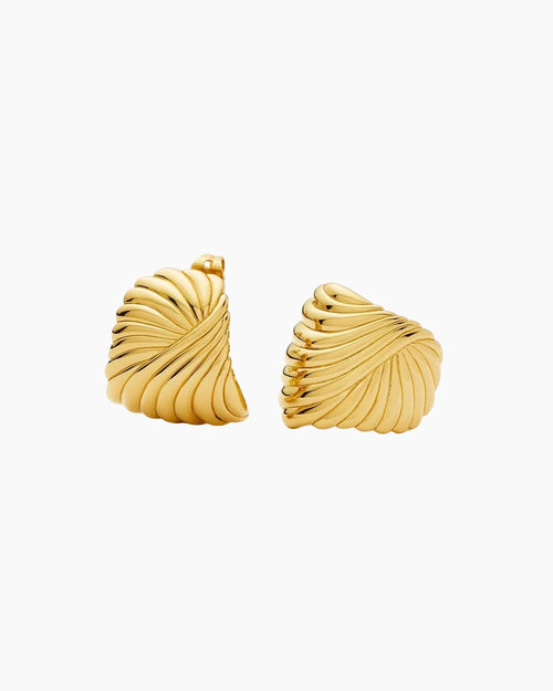 RIPPLE STUD EARRINGS / GOLD
