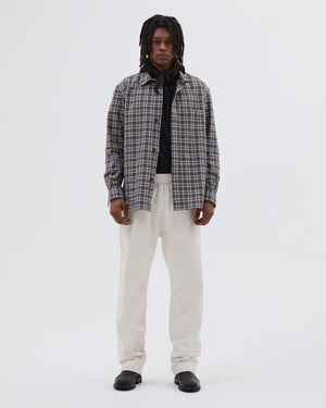 MHL BASIC SHIRT / CHECK SLATE MOSS