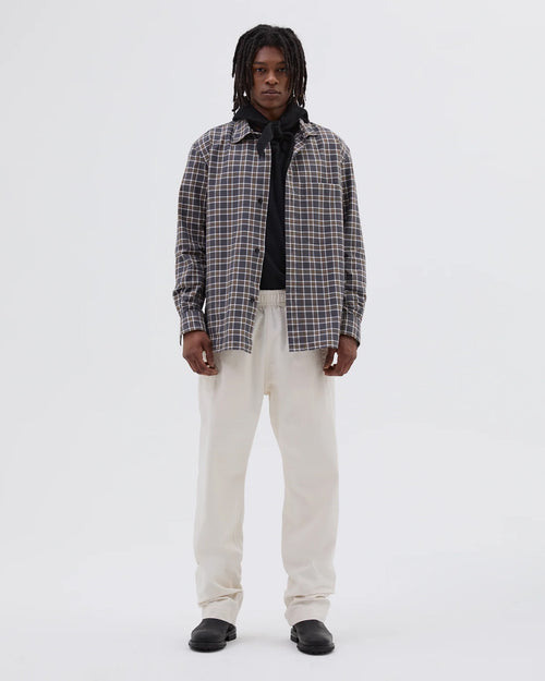 MHL BASIC SHIRT / CHECK SLATE MOSS