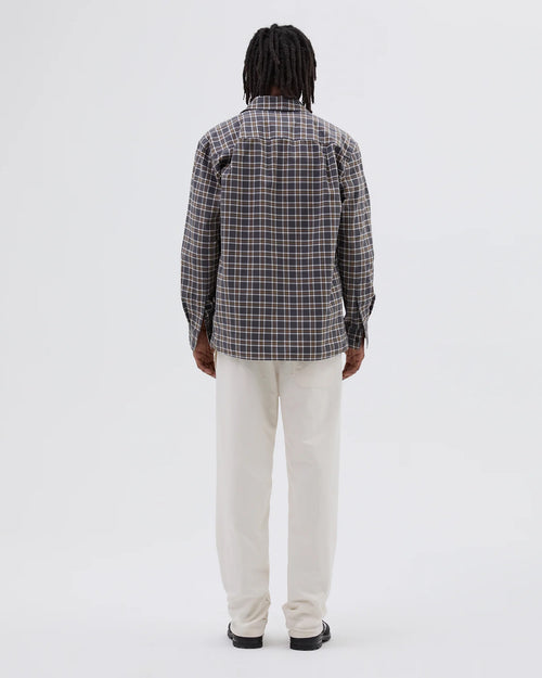 MHL BASIC SHIRT / CHECK SLATE MOSS