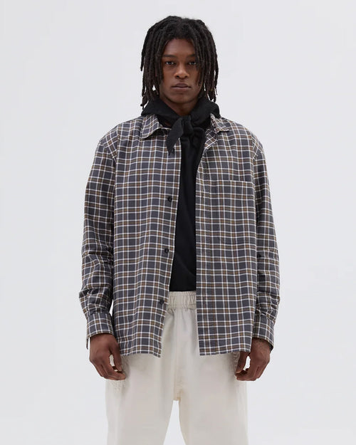 MHL BASIC SHIRT / CHECK SLATE MOSS