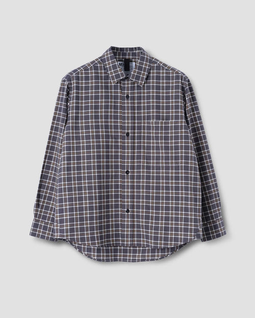 MHL BASIC SHIRT / CHECK SLATE MOSS