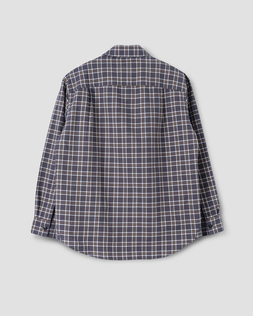 MHL BASIC SHIRT / CHECK SLATE MOSS