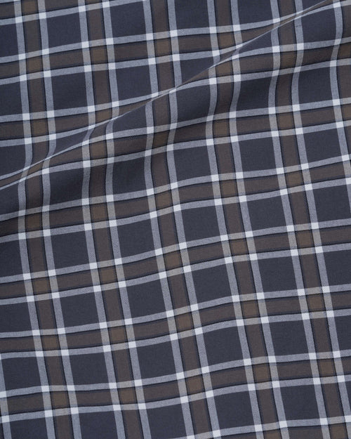 MHL BASIC SHIRT / CHECK SLATE MOSS