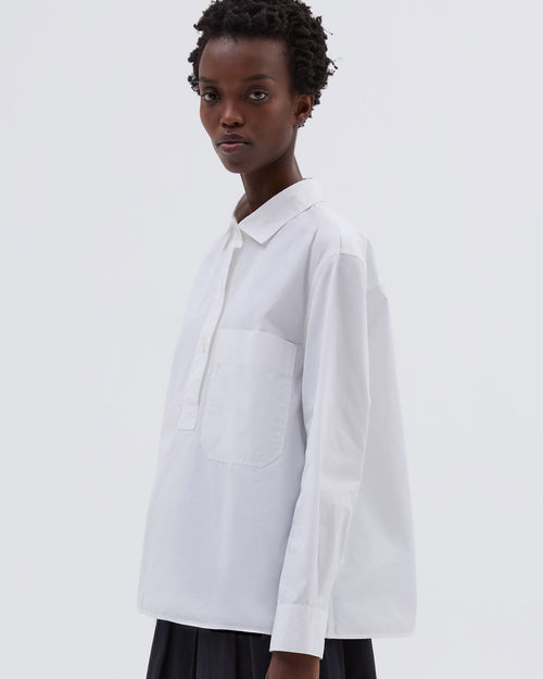 MHL BIG POCKET SWING SHIRT COMPACT / WHITE