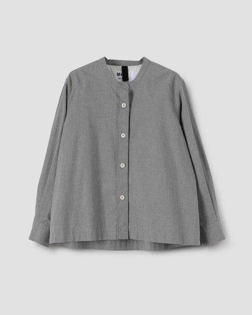 MHL BUTTON THROUGH COLLARLESS SHIRT / GREY