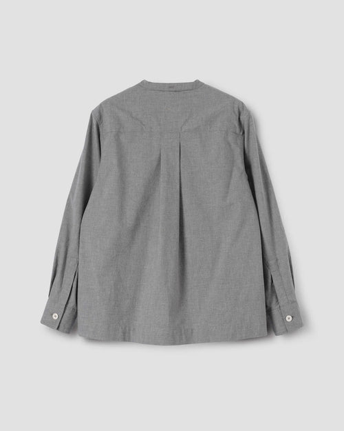 MHL BUTTON THROUGH COLLARLESS SHIRT / GREY