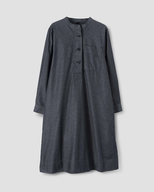 MHL COLLARLESS SWING DRESS / CHARCOAL