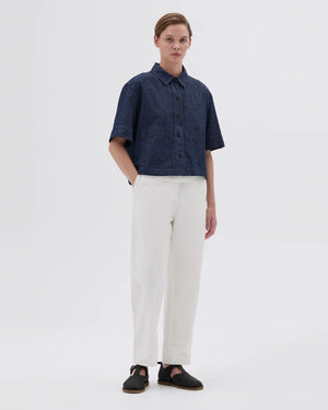 MHL CROPPED UNIFORM SHIRT / INDIGO