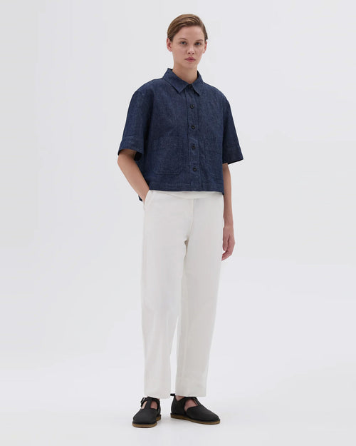 MHL CROPPED UNIFORM SHIRT / INDIGO