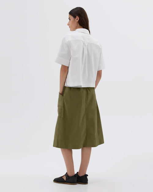 MHL CROPPED UNIFORM SHIRT / OFF WHITE