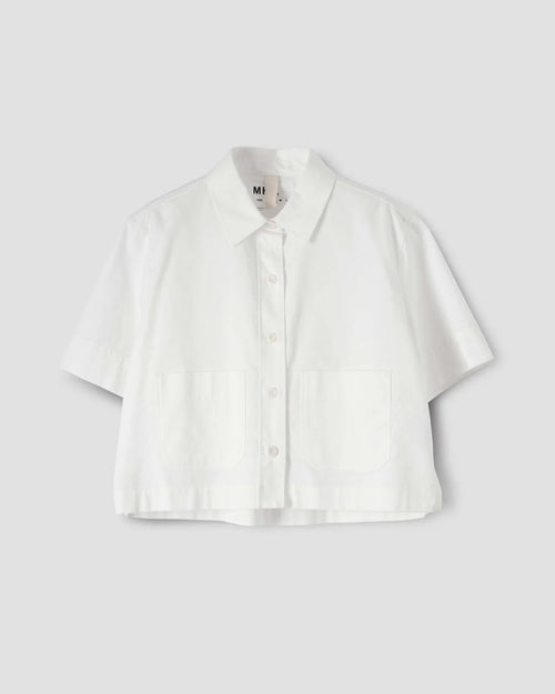 MHL CROPPED UNIFORM SHIRT / OFF WHITE