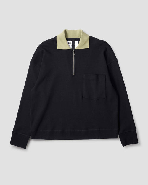 MHL ZIP POLO / BLACK