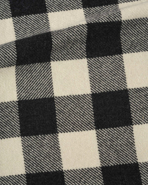 OVERSIZED GINGHAM SCARF / CHARCOAL ECRU