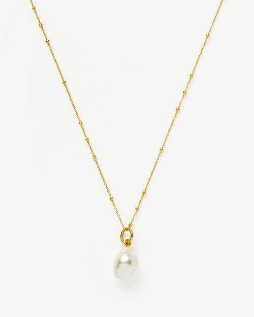 GOLD BAROQUE PEARL NECKLACE / GOLD