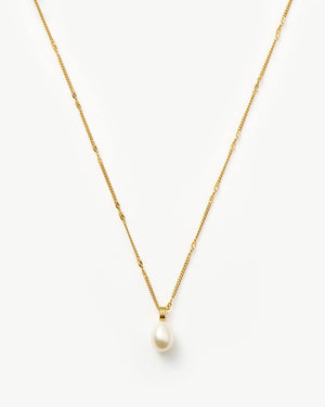 BAROQUE PEARL TWISTED CHAIN NECKLACE / GOLD