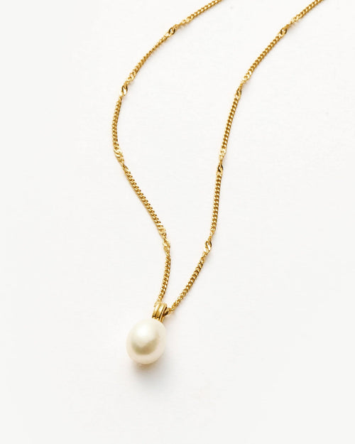 BAROQUE PEARL TWISTED CHAIN NECKLACE / GOLD