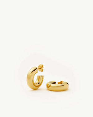 CHUBBY SMALL HOOP EARRINGS / GOLD