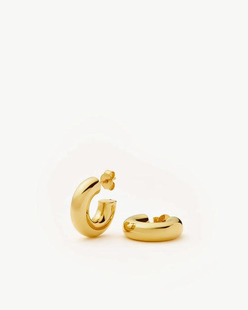 CHUBBY SMALL HOOP EARRINGS / GOLD