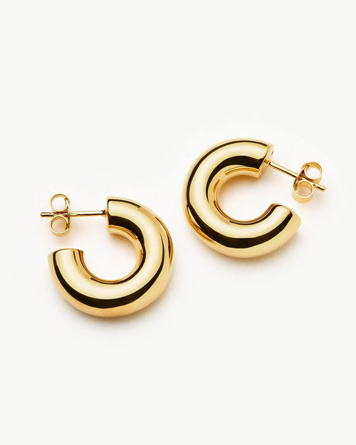 CHUBBY SMALL HOOP EARRINGS / GOLD