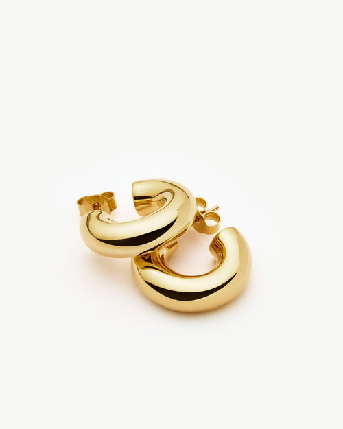 CHUBBY SMALL HOOP EARRINGS / GOLD