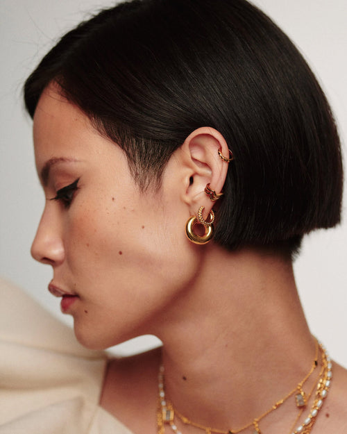 CHUBBY SMALL HOOP EARRINGS / GOLD