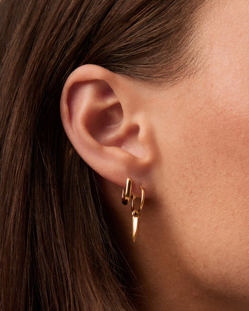 CLASSIC OVATE HOOP EARRINGS / GOLD