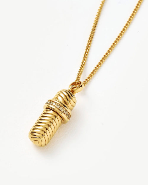 MESSAGE IN A BOTTLE RIDGE PENDANT NECKLACE / GOLD