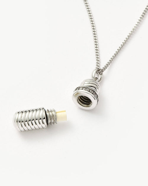 MESSAGE IN A BOTTLE RIDGE PENDANT NECKLACE / SILVER