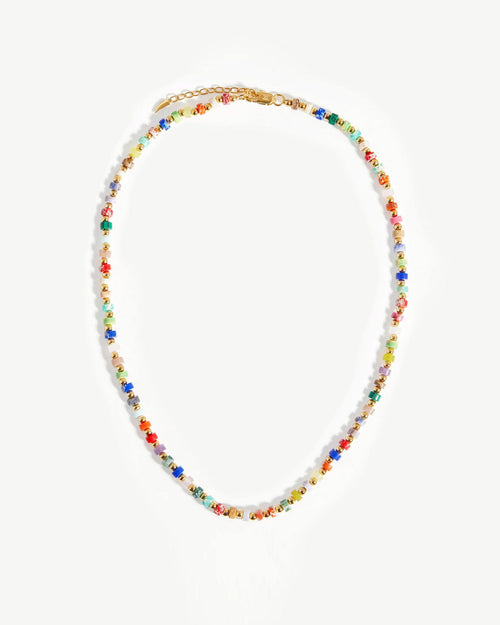 SHORT BEADED NECKLACE / GOLD