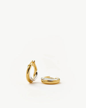 LUCY WILLIAMS CHUNKY ENTWINE MINI HOOP EARRINGS / GOLD SILVER