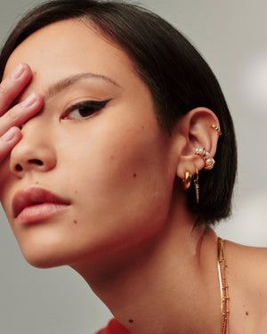 CHUBBY MINI HOOP EARRINGS / GOLD