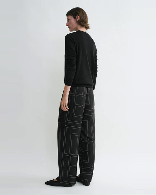 MONOGRAM SILK PJ BOTTOMS / BLACK